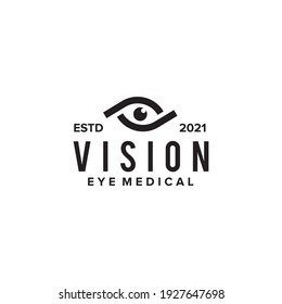 Simple vintage eye logo design vector template