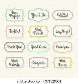 simple vintage frame shapes with greetings for cards, banners, scrapbooking