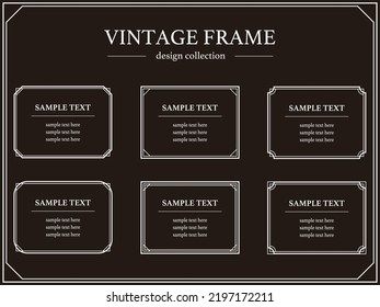 Conjunto de ilustración vectorial de marco vintage simple