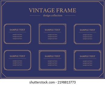 Simple vintage frame vector illustration set