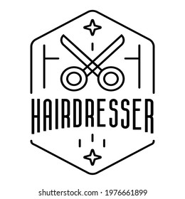 simple vintage hairdresser emblem logo label