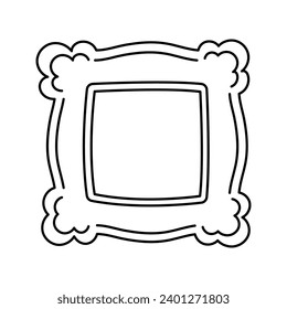 Simple vintage hand drawn doodle frame or border