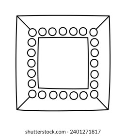 Simple vintage hand drawn doodle frame or border