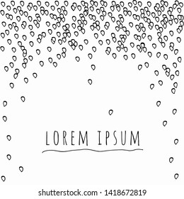 Simple vintage layout for cards, flyers, posters, brochures. Graphic minimalistic vector illustration with falling petals and a place for text.