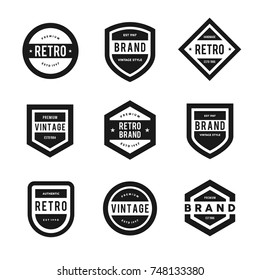 Simple Vintage Logo Badges Vector Set Stock Vector (Royalty Free ...