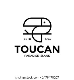 simple vintage logo template of toucan