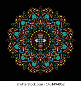 Simple vintage mandala eye tattoos