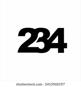 Simple vintage number 234 logo design.