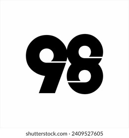 Un diseño de logo de la cosecha 98 con un concepto infinito en el número ocho.