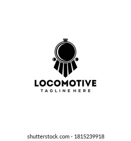 Simple Vintage Old Locomotive Train  Logo Design Template Illustration