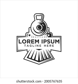 Simple Vintage Old Locomotive Train Logo Design Template Illustration