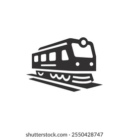 Simple vintage old locomotive train logo design template
