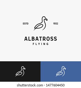 Simple Vintage Outlined Albatross logo design