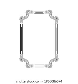 Simple vintage page vector border outline frame