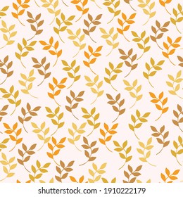 Simple vintage pattern. white background, mustard plant leaves. Vector texture. Trend print for wallpaper and textiles.