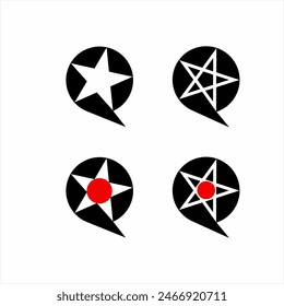 Simple vintage pentagram star set logo design.