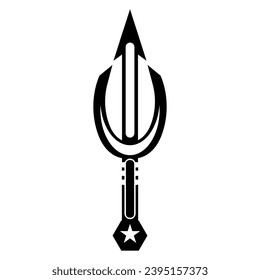 Simple vintage poseion trident spear Logo design.