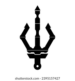 Simple vintage poseion trident spear Logo design.