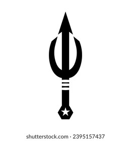 Simple vintage poseion trident spear Logo design.