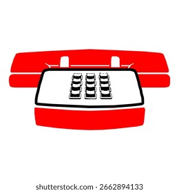 simple vintage red telephone vector