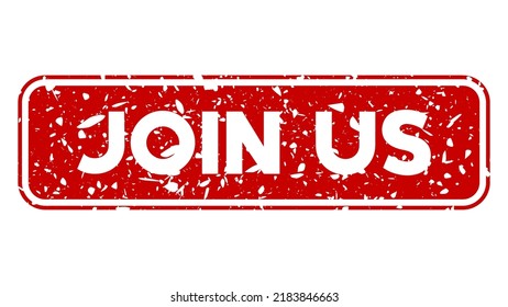 Simple vintage rubber stamp with Join Us text.
