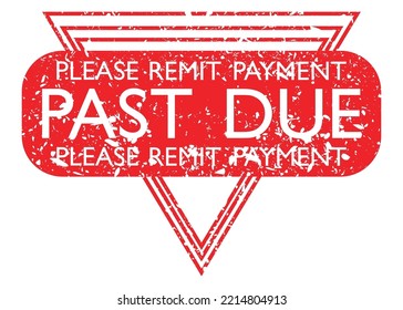 Simple vintage rubber stamp with Past Due text.