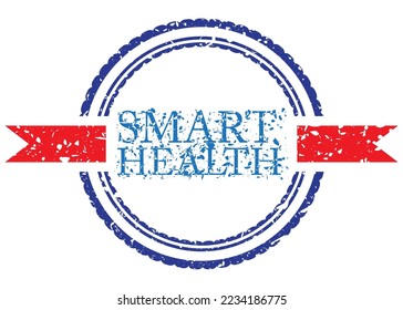 Sello de goma vintage simple con texto Smart Health.