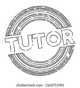 Simple vintage rubber stamp with Tutor text.