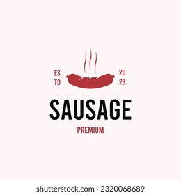 simple vintage sausage logo concept