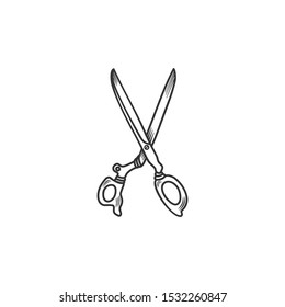 simple vintage scissor, vector illustration