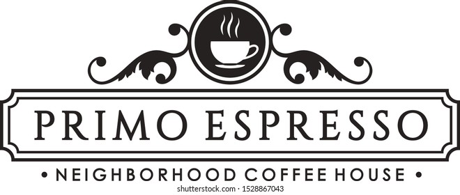 Simple and vintage style coffee shop logo.