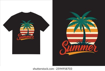 A simple vintage summer t-shirt design.