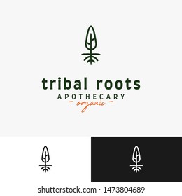 Simple Vintage Tribal Nordic Scandinavian  Tree Root Symbol Apothecary Pharmacy Logo Design