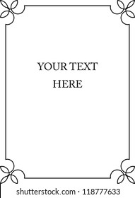 Simple vintage vector border frame