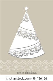 Simple vintage vector lace Christmas card