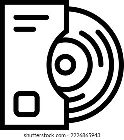 Simple vinyl with cover album or cover album song icon outline vector and editable file.