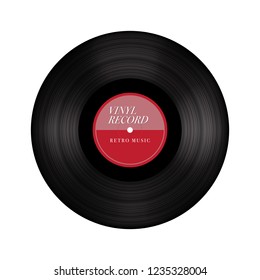 Simple Vinyl Record, Gramophone Vinyl record Technology with Vintage Retro Look Label.