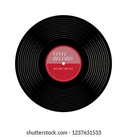 Simple Vinyl Record, Gramophone Vinyl record Technology with Vintage Retro Look Label.