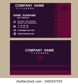 Simple Violet business card design template vector image