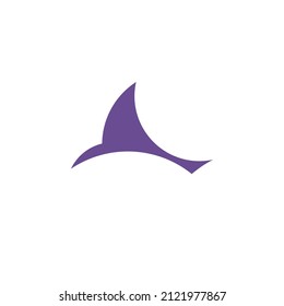 Sencillo logotipo o icono de aleta violeta. Creado sobre la base de círculos.