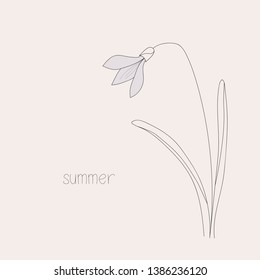 Simple violet flower with the "summer" word.