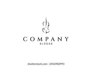 Simple violin or fiddle musical instrument logo