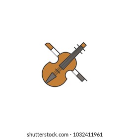 Simple violin icon, filled outline