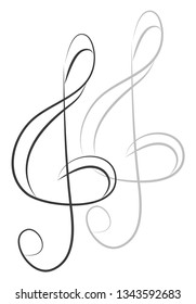 Einfache Violine-Key-Vektorgrafik auf weißem Hintergrund 