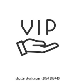 Icono de línea simple vip. Símbolo premium con estilo de trazo. Diseño del icono vip. Ilustración vectorial.