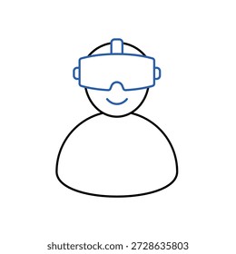 Einfaches Virtual-Reality-Symbol für Social Media, App und Webdesign. Vektorgrafik, EPS 10.