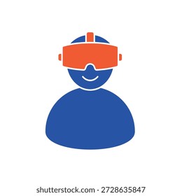 Einfaches Virtual-Reality-Symbol für Social Media, App und Webdesign. Vektorgrafik, EPS 10.