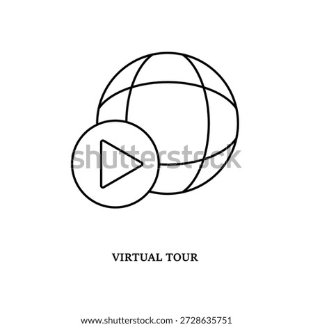 Simple Virtual Tour icon for social media, app, and web design. Vector illustration, Eps 10.