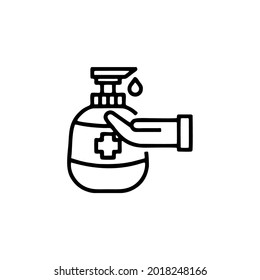 Simple virus corona, covid19 prevention, wash hand, hand soap, health insurance line icon vector image