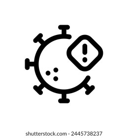 Icono simple de la línea del virus aislado en un fondo blanco